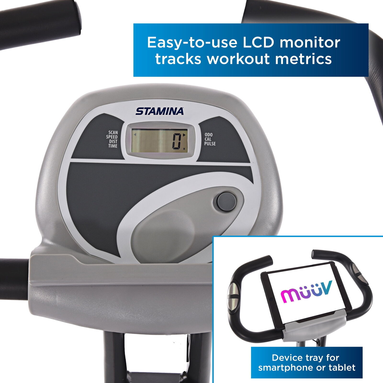 Cardio Exercise Bike W/Heart Rate Sensors Extra Wide Padded Seat Folding Design