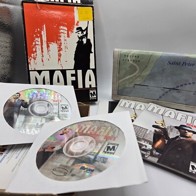 2002 Illusion Softworks Mafia Windows PC CD-ROM w/ Poster/Map - 2/Missing Disc 1