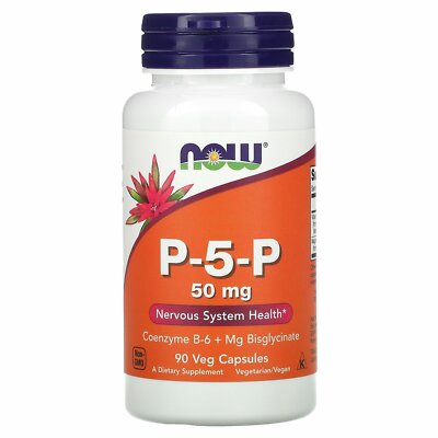 Now Foods P-5-P 50 mg 90 Veg Capsules GMP Quality Assured, Kosher, Vegan,