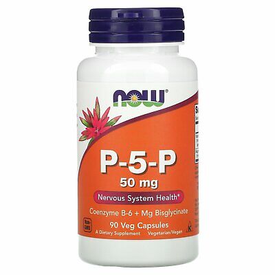 Now Foods P-5-P 50 мг 90 растительных капсул с гарантией качества GMP, кошерный, веганский,