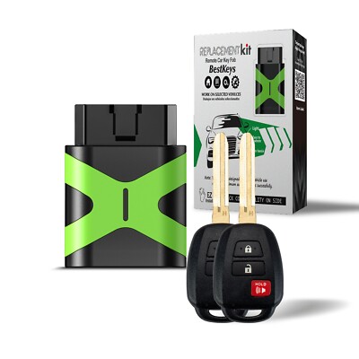 2 for 2014-2016 Prius C Prius V DIY Program Kit Key Fob with Uncut Key Blade