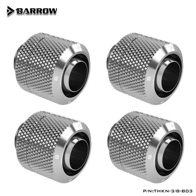 4 Pcs Barrow 10/13 10/13mm Compression Fitting Soft Tubing 3/8''ID /1/2''OD Silver