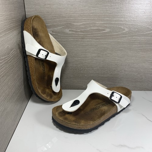 Birkenstock Gizeh Womens 37 US 6 White Patent Leather T