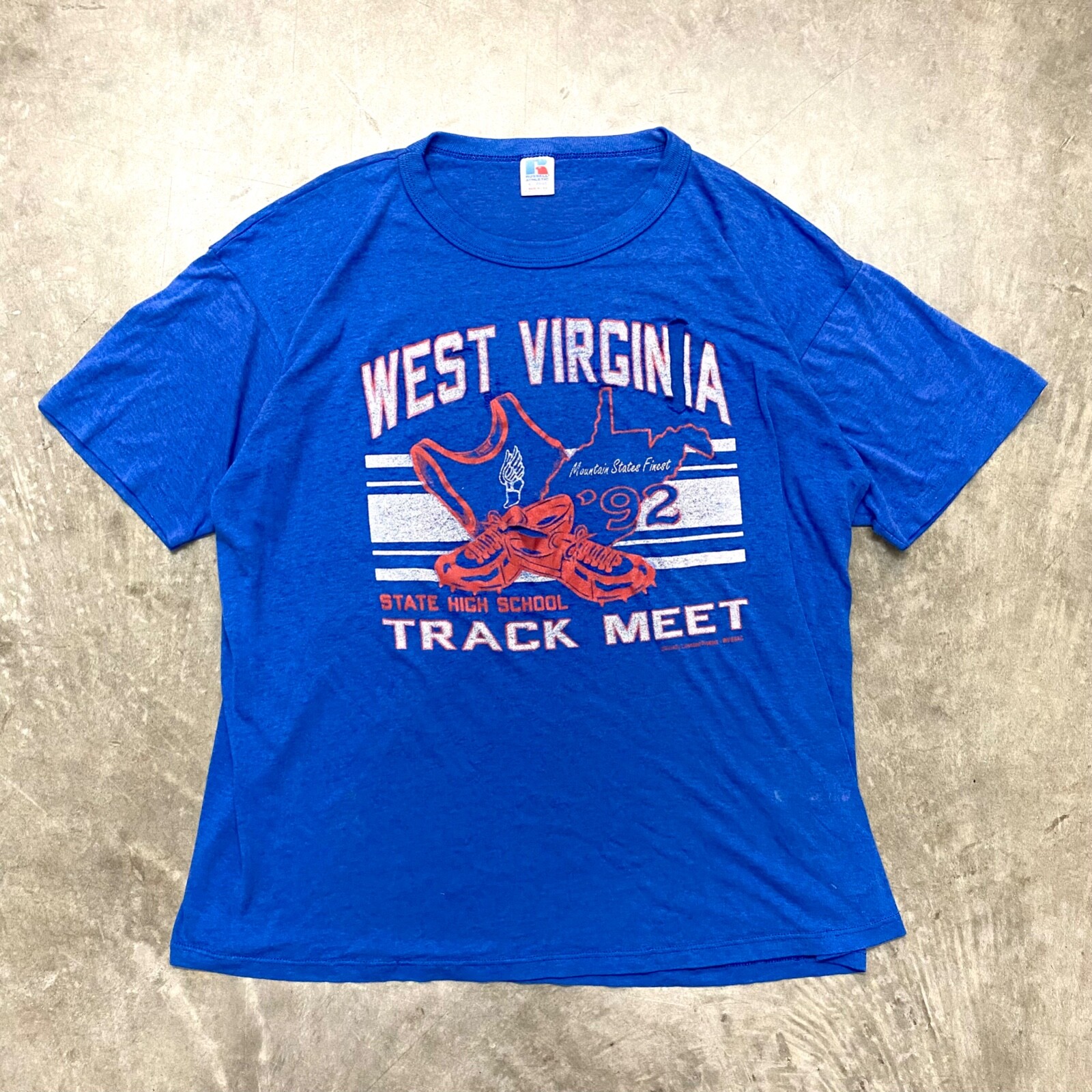 RARE VTG 90s West Virginia Russell Athletic Track Meet P