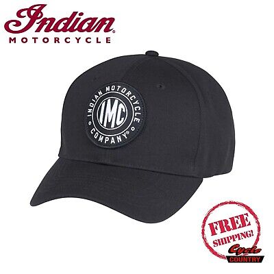 GENUINE INDIAN MOTORCYCLE CIRCLE GRAPHIC CAP BLACK FLEX FIT FREE SHIPPING