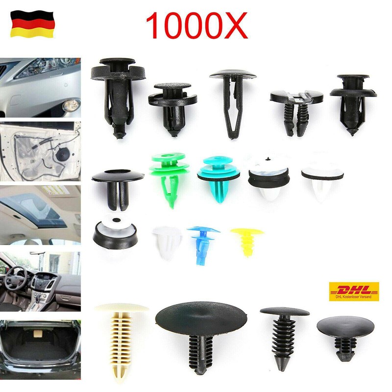 1000X Auto KFZ Spreiznieten Sortiment Autotür Innen Befestigung Clips Set Neu