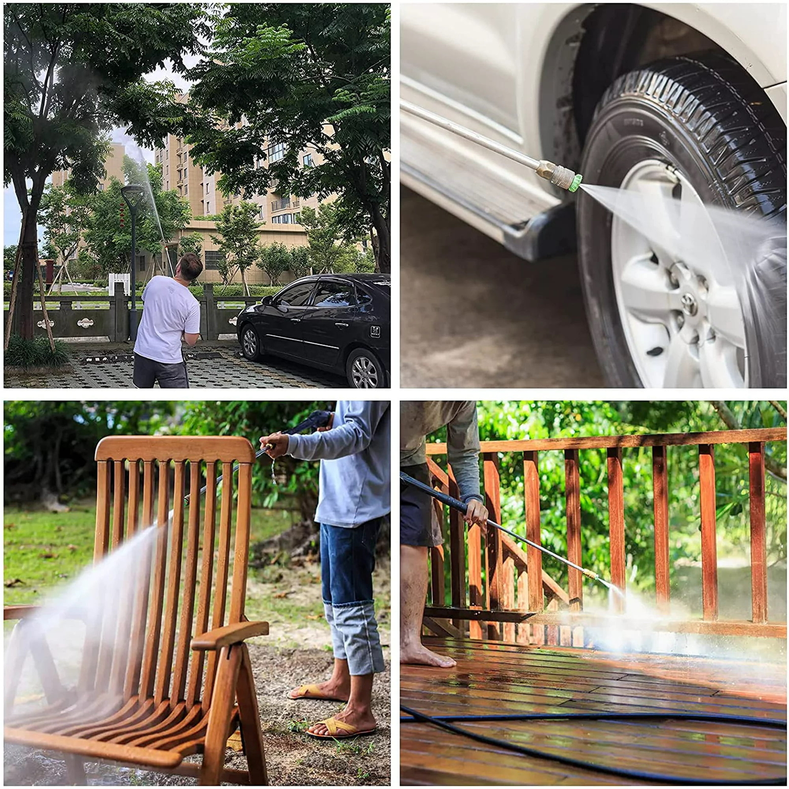 3300PSI Electric Pressure Washer 1800W High Power Pressure w/ 4 Nozzles for Cars