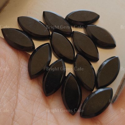 Black Onyx Marquise Step Cut 7x14mm To 12x24mm Natural Loose Handmade Gemstone