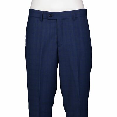 Alberto Cardinali Men's Medium Blue Plaid 2 Button Slim Fit Business Suit NEW