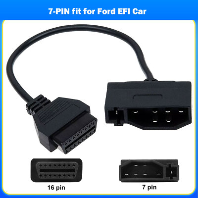 7 Pin OBD1 to OBDII 16 Pin Auto Diagnostic Tool Adapter Cable fit For FORD EFI