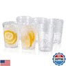 KOXIN-KARLU Hammered 15-ounce Plastic Tumbler Acrylic Glasses, set of 6 Clear
