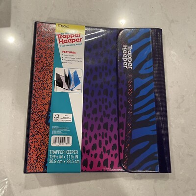Trapper Keeper Leopard Animal Binder Retro 80s 90s Portfolio Folder Mead NEW