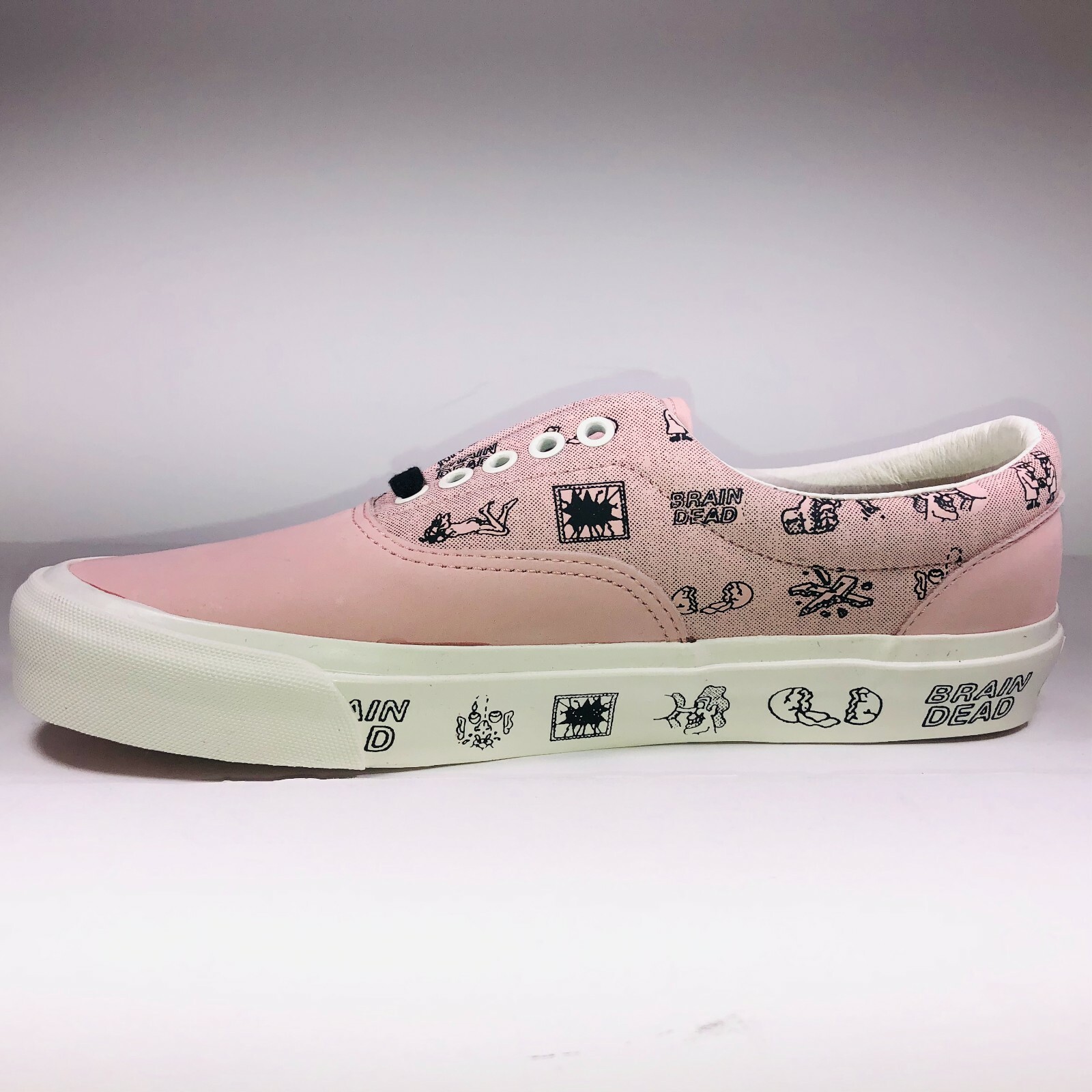 Pre-owned Vans Braindead Era Lx Silver Pink Marshmallow White Sneakers Vn0a38fan8d Size 9