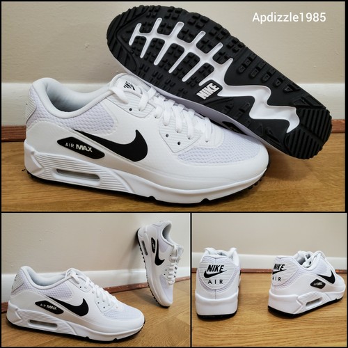Nike Air Max 90 G White Black Golf Shoes CU9978-101 Men's 8