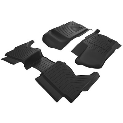 Black Floor Mat for Ford Ranger SuperCrew Cab 2019-2023 TPE Rubber Set