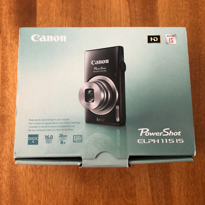 NEW Canon PowerShot ELPH 135 Digital Camera Black 16MP 8x Zoom Open Box