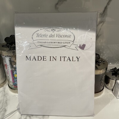 Telerie Visconti Italian Luxury Linen KING Sheet Set White . Brand New!