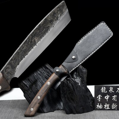 Vintage High Carbon Steel  Hatchet Splitter Firewood Chopper AXE Leather Sheath