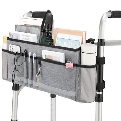 EXLIFBAG Walker Basket, Folding Walker Bag with Cup Holder, Walker Accessorie...