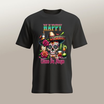 🎉 Happy Cinco de Mayo Skull T-Shirt – ¡Viva la Fiesta!