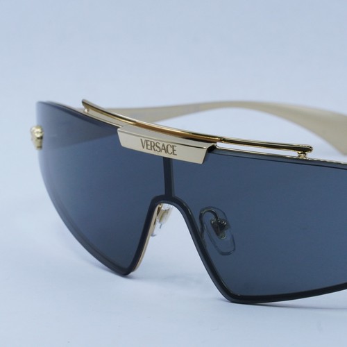 Pre-owned Versace Ve2265 100287 Gold/dark Grey/mirror Gold 44-144-120 Sunglasses Au... In Gray