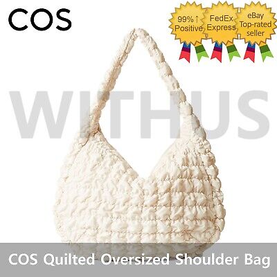 COS Quilted Oversized Shoulder Bag Off White 0916460002 - Tracking