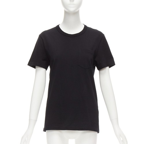 【関税＆送料込み】Tom Ford Bamboo T-Shirt TOM FORD black TF logo embroidered pocketed round neck