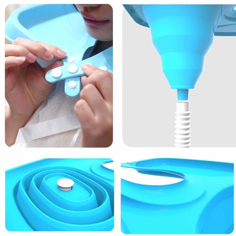 Shampoo Basin Foldable Portable Hair Wash Basin Adjustable Neck Strap Basin Tray
