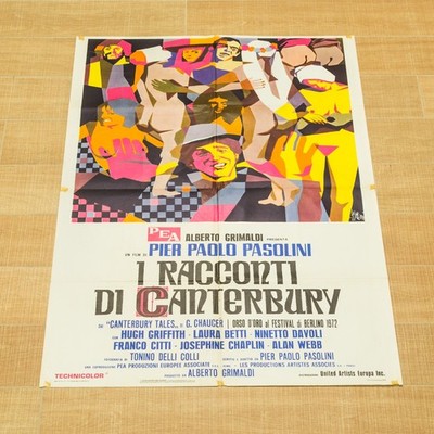 I RACCONTI DI CANTERBURY manifesto poster Pasolini Chaucer Tales Symeoni C2