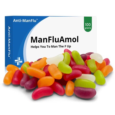 Anti Man Flu Rude Funny Gift Joke Tablet Box &Jelly Beans Prank Pills Gifts