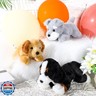 Skylety 3 Pcs 7.87 Inches Plush Dog Pillow Toy Set - Fluffy Puppy Soft Toys for Christmas, Girls, Baby, Kids, Party Favor, Birthday, Home Decor (Mountain Dog, Schnauzer, Labrador)
