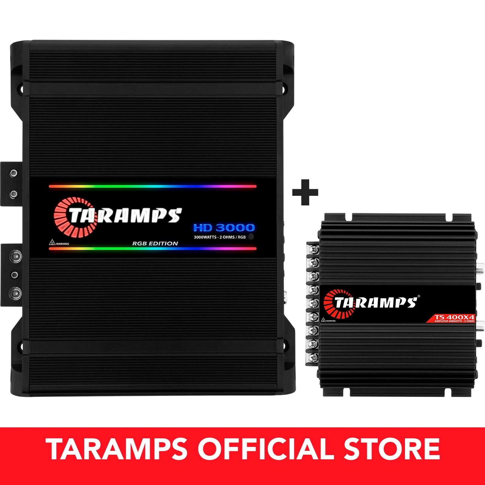 Taramps HD 3000 2 Ohms 3000 Watts RMS BLACK + TS 400X4 2 Taramps HD 3000 2 Ohms 3000 Watts RMS BLACK + TS 400X4 2