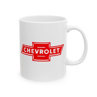 Chevrolet - Vintage Red Logo Design - Custom Art - Ceramic Mug (11oz, 15oz)