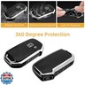 JOYEAR for Kia Keychain with Key Fob Cover Compatible with Ceed Cerato Forte NIRO Seltos Sorento Soul Sportage Telluride 5-Buttons(Silver-Black)