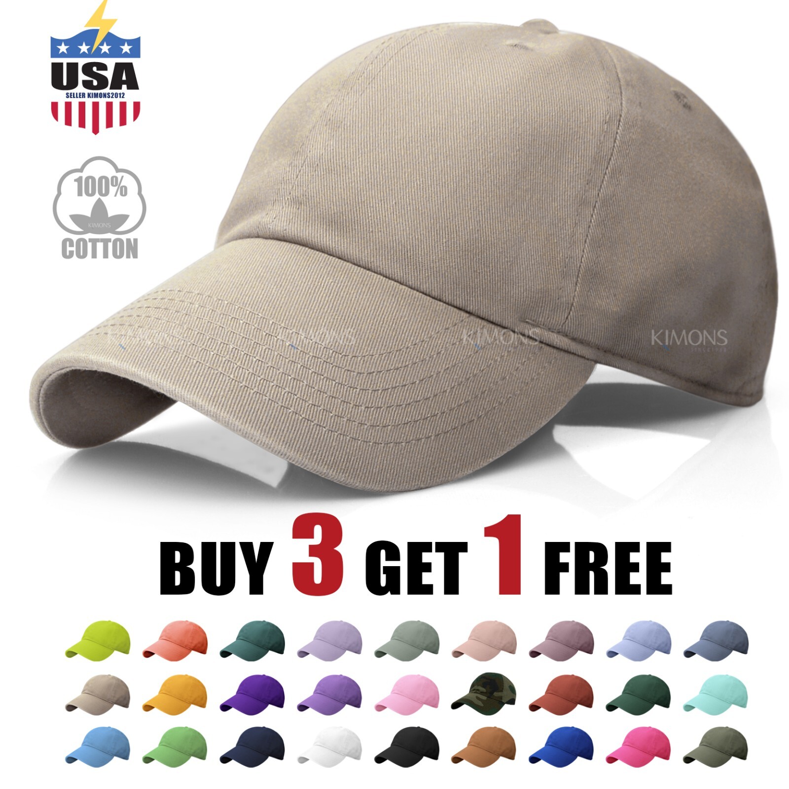 Adjustable Polo Style Washed Plain Solid Dad Pc