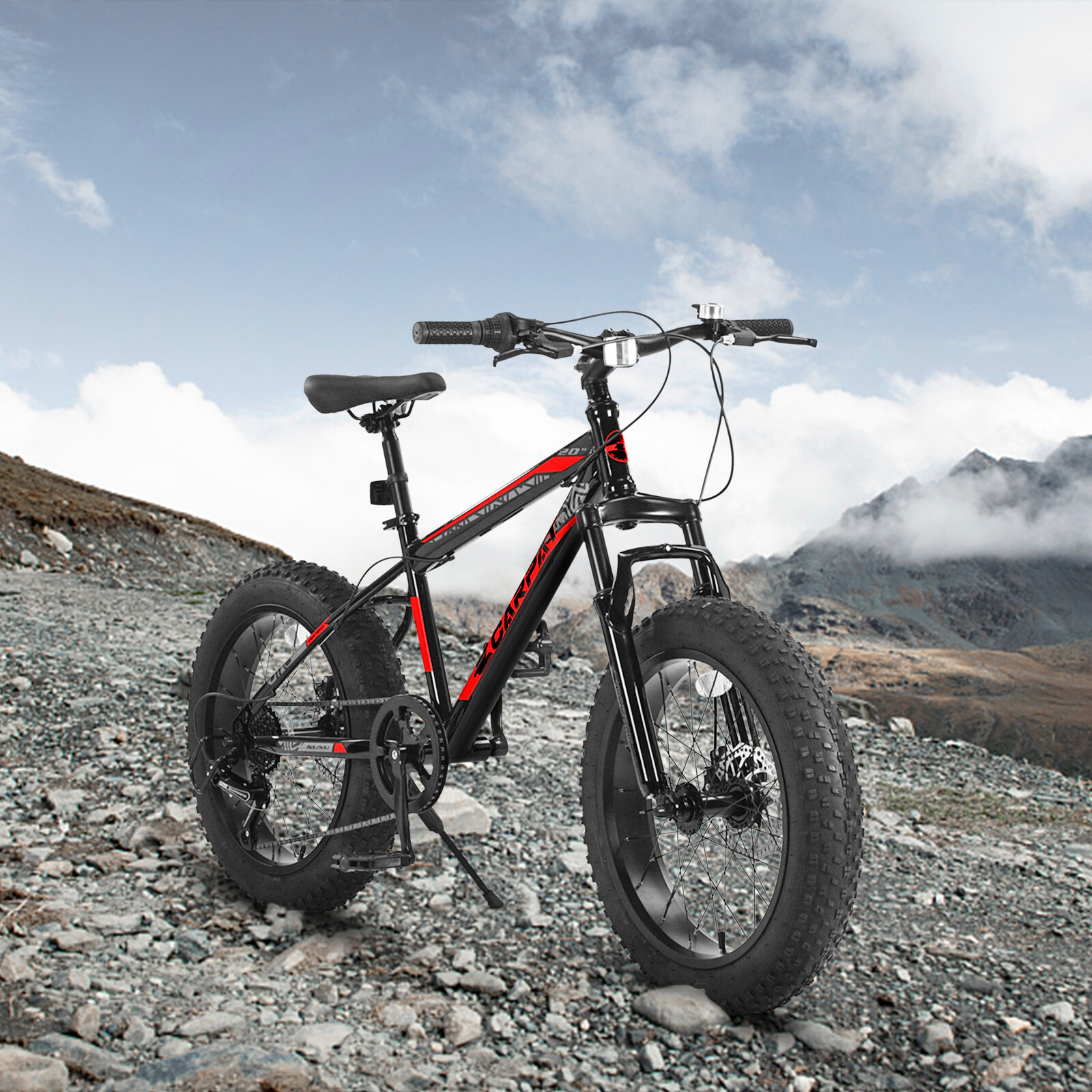 20 Inch Fat Tire Bike 7 Speed Mountain Bike, Dual Disc Brake