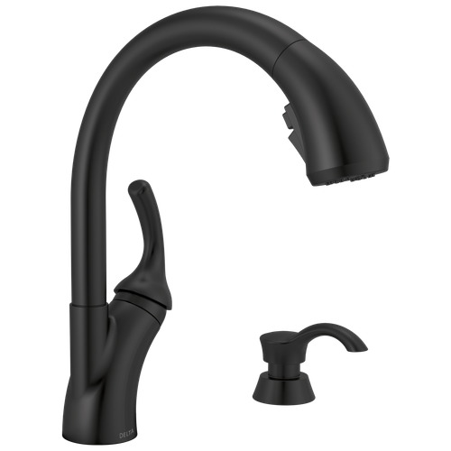Delta Shiloh Pullout Kitchen Faucet Matte Black-Certified Refurbished