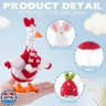 linastu 4 Set 7inch Desk Goose Outfits, Mini Desktop Goose clothes Desk Goose Accessories Set for Magnetic Goose Statue (Hat+Scraf+Cloth) Red