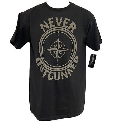 Never Outgunned Unapologetically American T-Shirt- Ranger Up Black Tee Size S