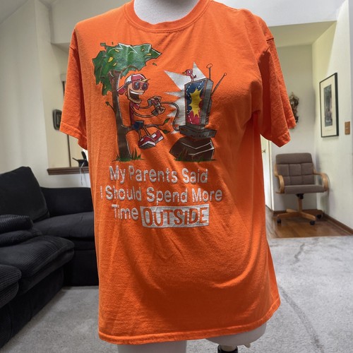 00s \"ビール飲むよ\" T-shirt　GILDAN 短丈 XL-size 00s 