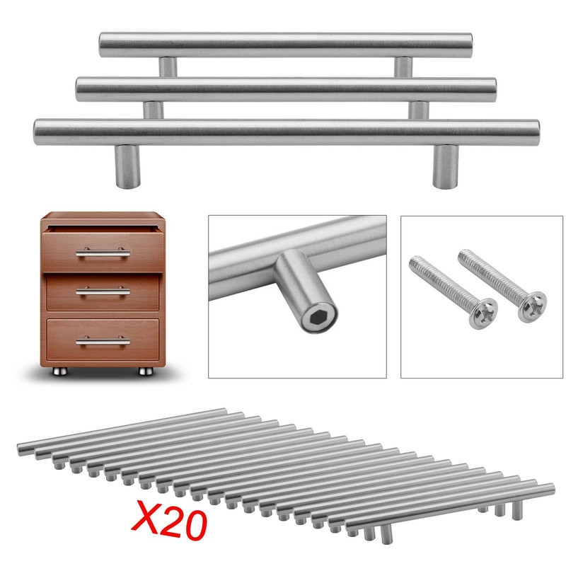 20 Stück Edelstahl Stangengriffe Möbelgriff Schrankgriff Küchengriff