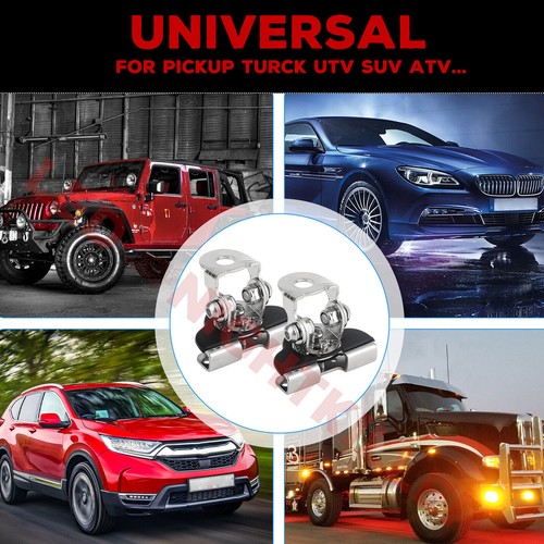 2X Universal Mounting Bracket Clamp Hood Pillar LED Cube Work Light Bar ATV 4WD