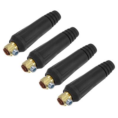 TIG Welding Cable Panel Connector Plug Quick Fitting DKJ 10-25, Black, 4Pcs