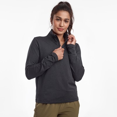

Женская одежда Saucony Sunday 1/4 Zip Black Heather
