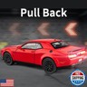 YMHAT Toy Cars 1/32 Dodge Challenger Die Cast Metal Toy Cars Hellcat Toy Car with Sound and Light Pull Back Hellcat Car for 3+ Year Old Boys and Kids