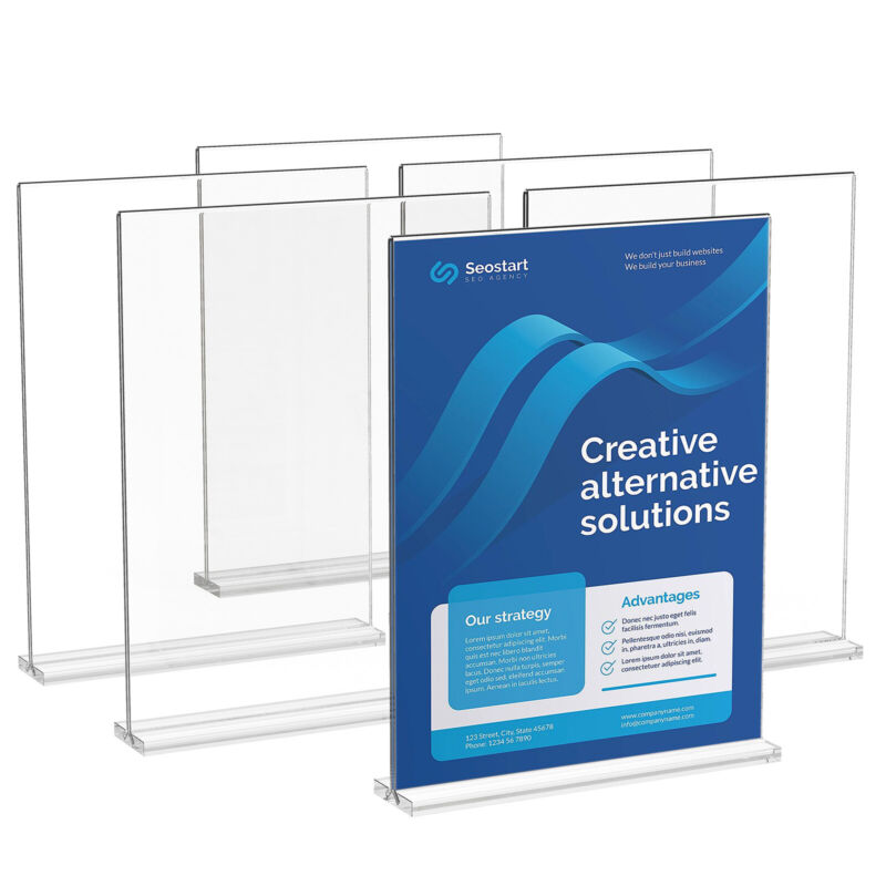 VEVOR Acrylic Sign Holder 6 Pack 8.5 x 11-inch Double