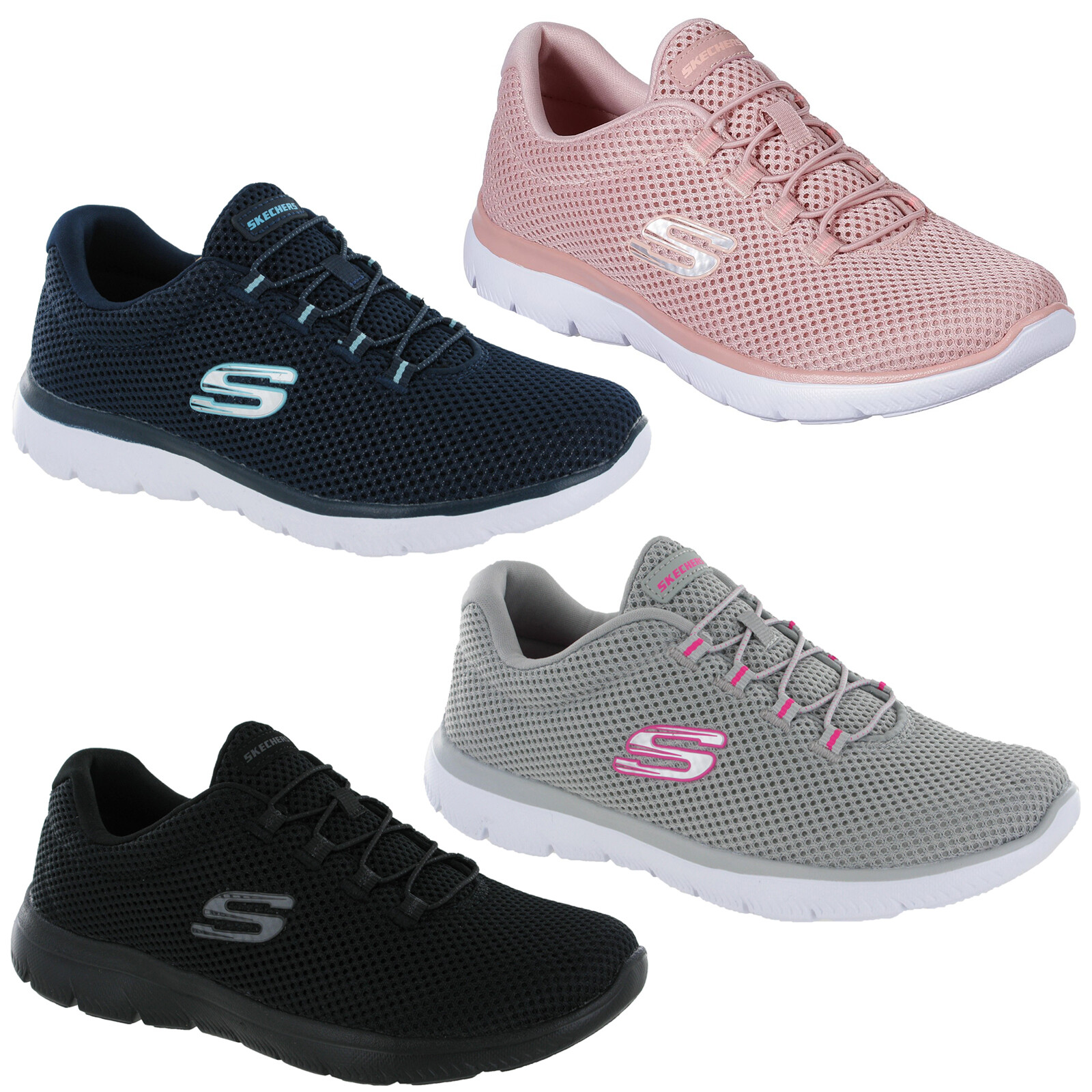 Skechers vertici-Quick Lapse Scarpe da ginnastica Linea Donna Scarpe Mesh in Memory Foam 12985 | eBay