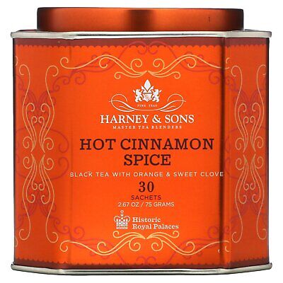 Hot Cinnamon Spice, Черный чай с апельсином и сладкой гвоздикой, 30 пакетиков, 2,67 унции (75