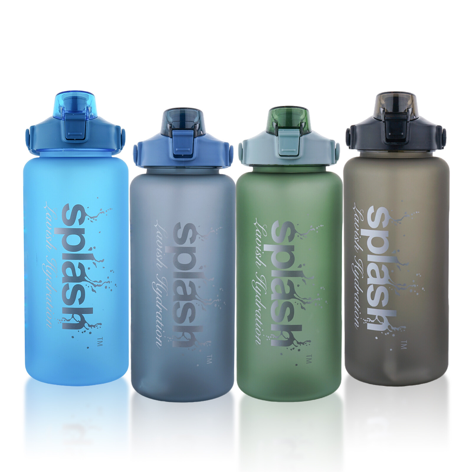 64OZ Water Bottle with Measuring & Straw BPA Free Plastic Large Drinking Bottle