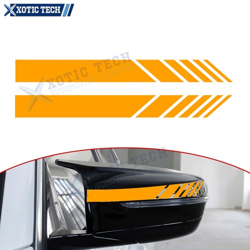 2x Pre-cut Orange Car Rearview Mirror Stripe Stickers Vinly Decal Trim Universal